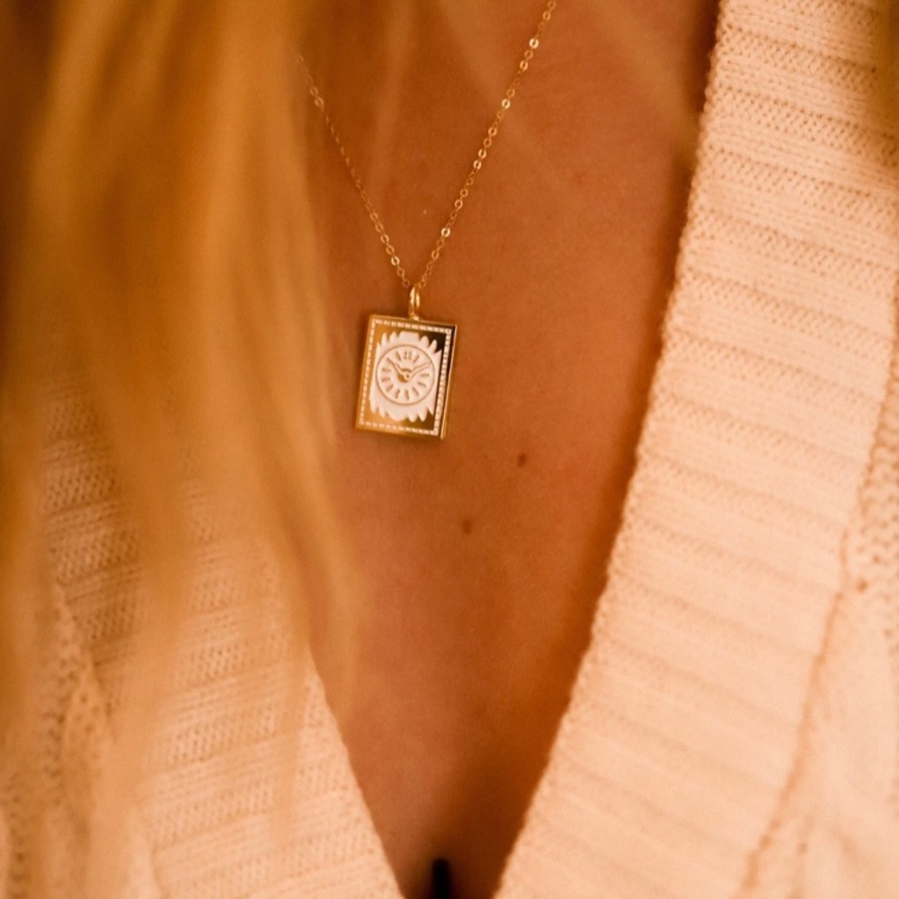 Haunted Mansion themed 18k necklace- Thirteen O’Clock